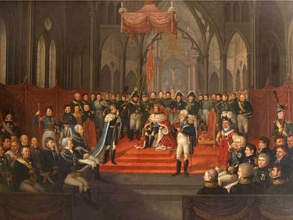 Kroninga av Kong Carl Johan den 7. september 1818. Malt av Jacob Munch i 1822. Foto: Kjartan Hauglid, Dei kongelege samlingane
